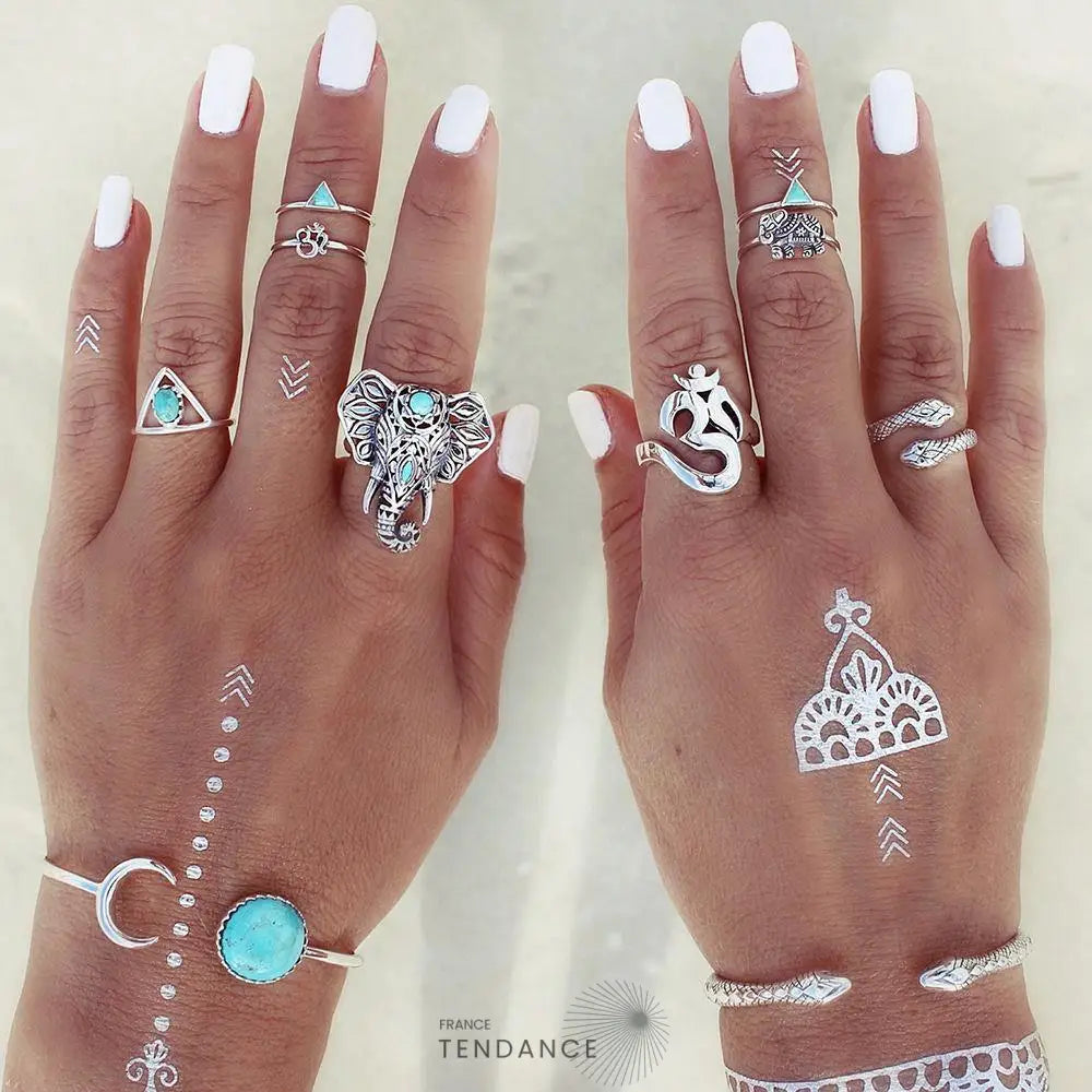 Bagues 8 Pièces Mode Bohème | France-Tendance