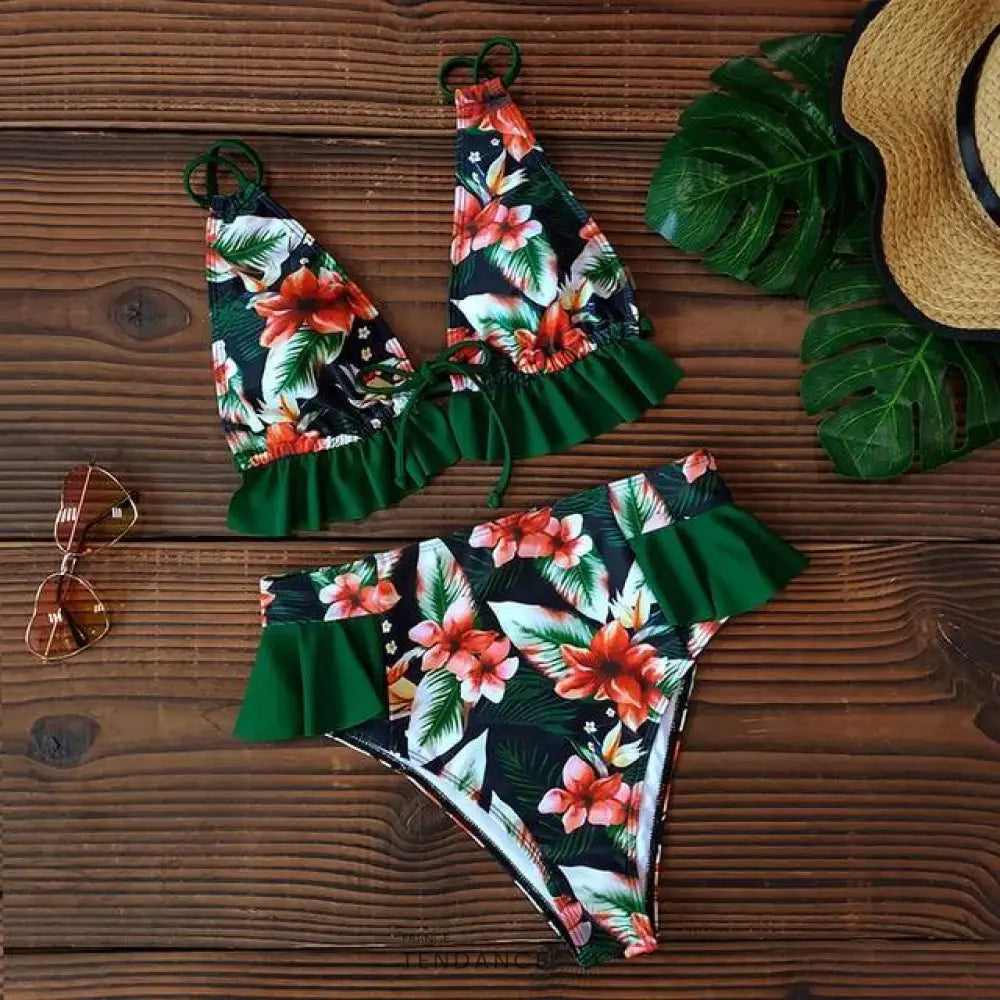 Bikini à Volants Deux Pièces | France-Tendance