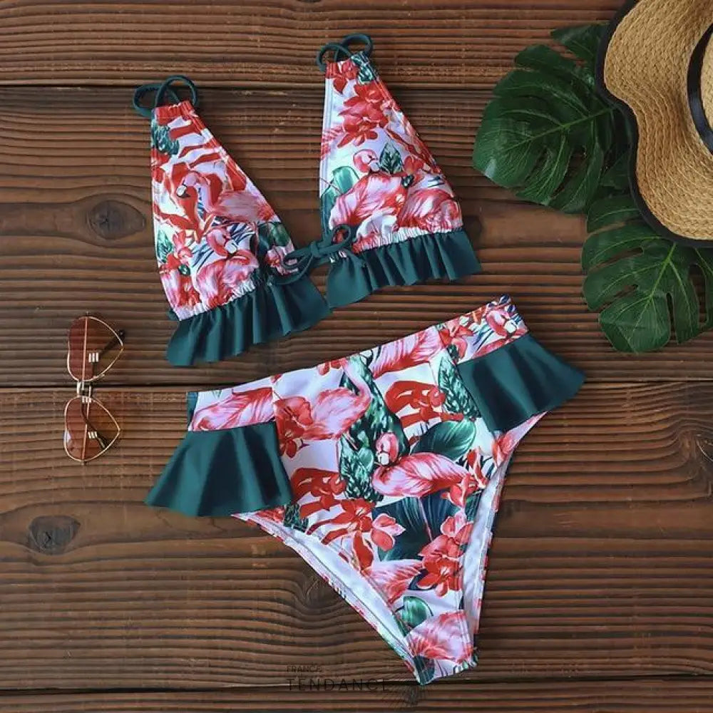 Bikini à Volants Deux Pièces | France-Tendance