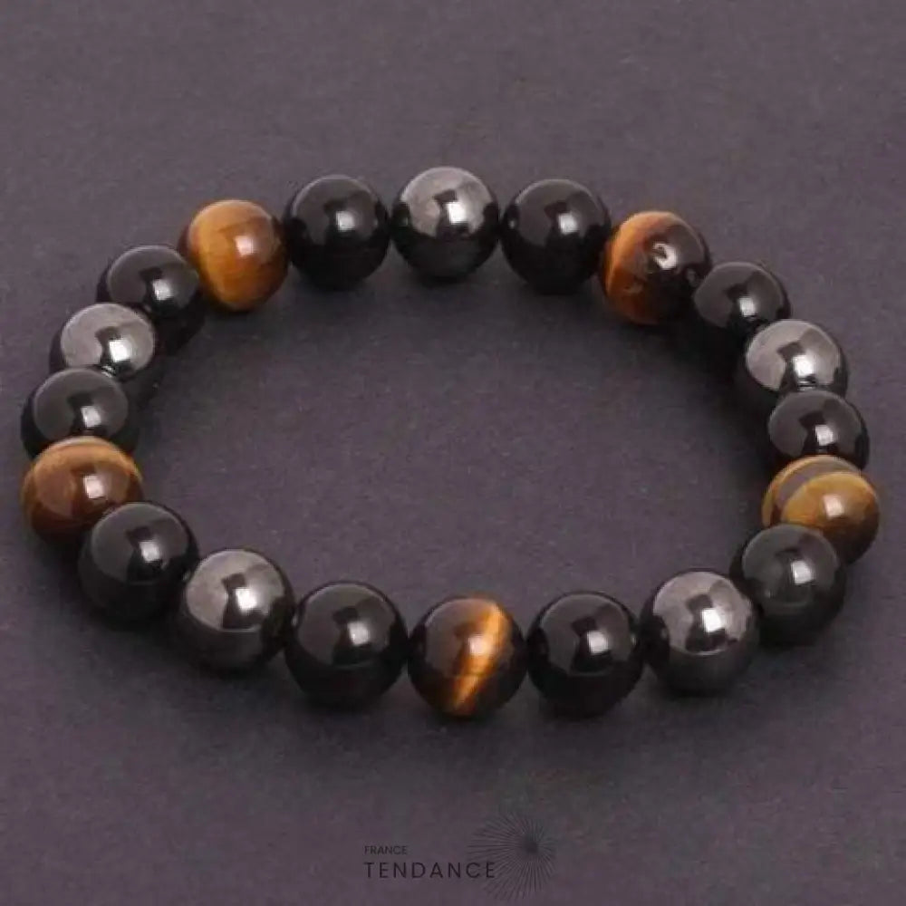 Bracelet De Protection En œil Tigre Hématite Et Obsidienne