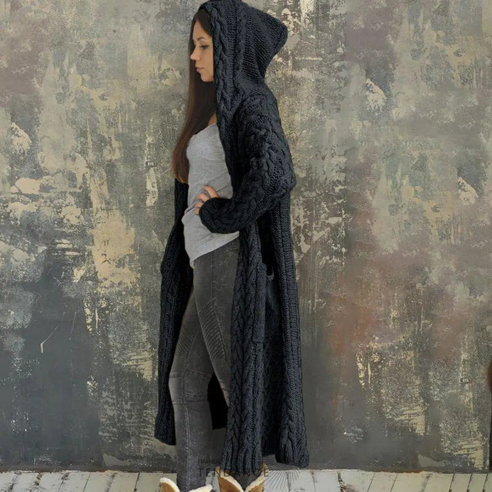 Cardigan Maxi à Capuche | France-Tendance