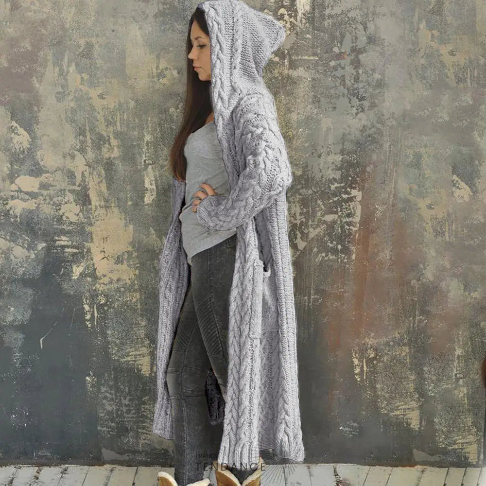 Cardigan Maxi à Capuche | France-Tendance