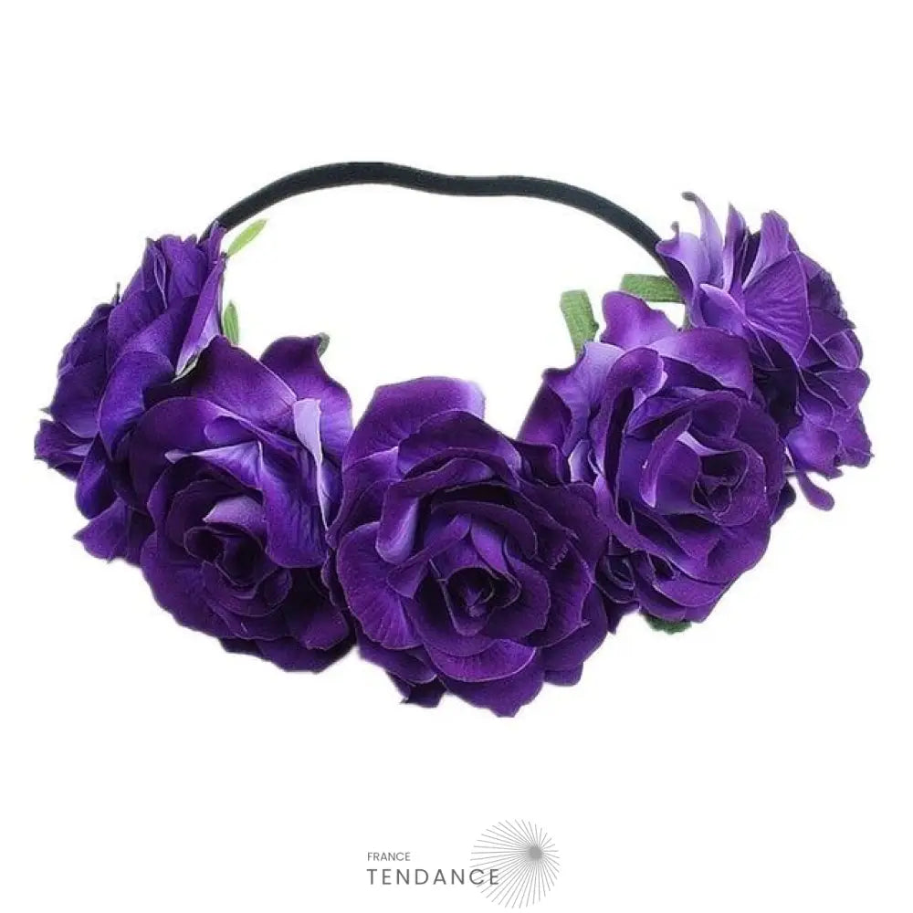Couronne De Fleurs Cheveux Violet | France-Tendance