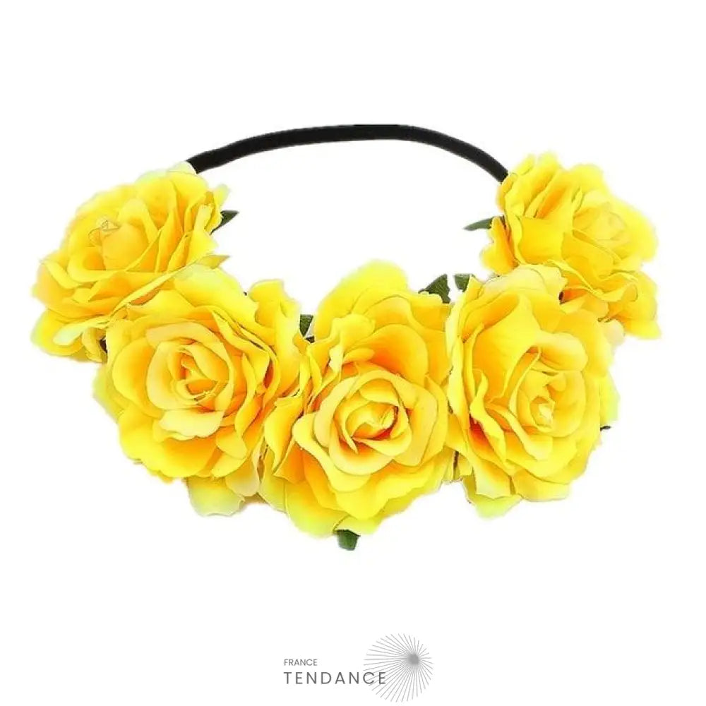 Couronne De Fleurs Fausses Jaunes | France-Tendance