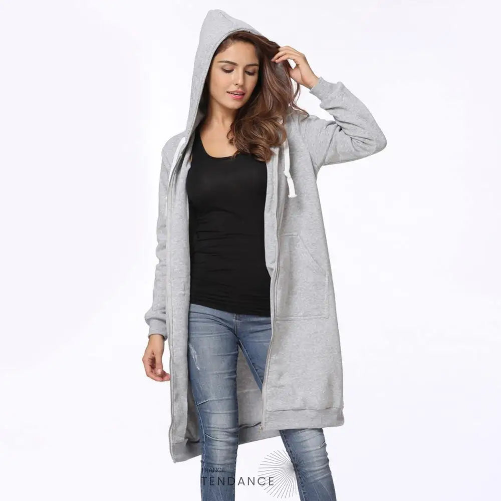 Long Gilet à Capuche Tendance | France-Tendance