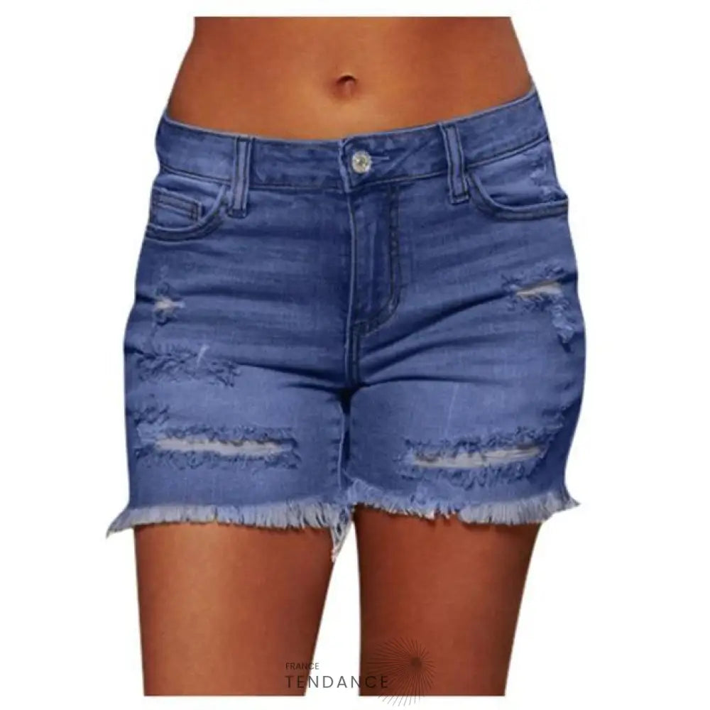Short Denim à Ourlets Effilochés | France-Tendance