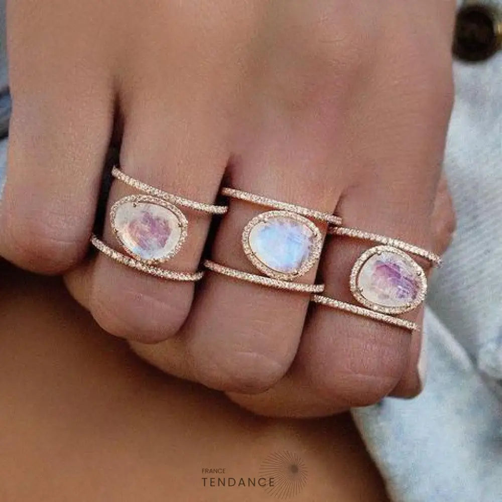 Bague De Guérison Naturelle En Pierre Lune | France-Tendance