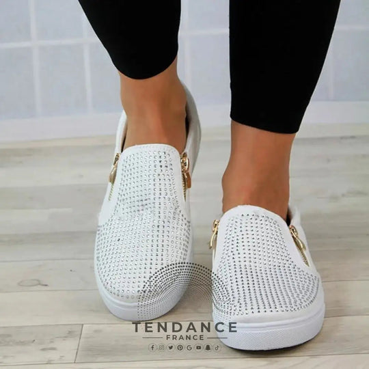 Chaussures Plates Strass | France-Tendance