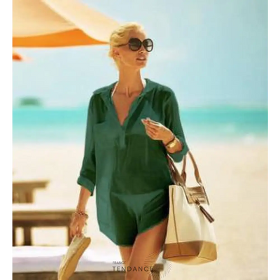 Chemise De Plage à Manches Longues En Mousseline Soie |