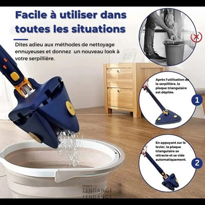 Balai Nettoyant Ajustable Et Rotatif À 360° - Aubigdeal