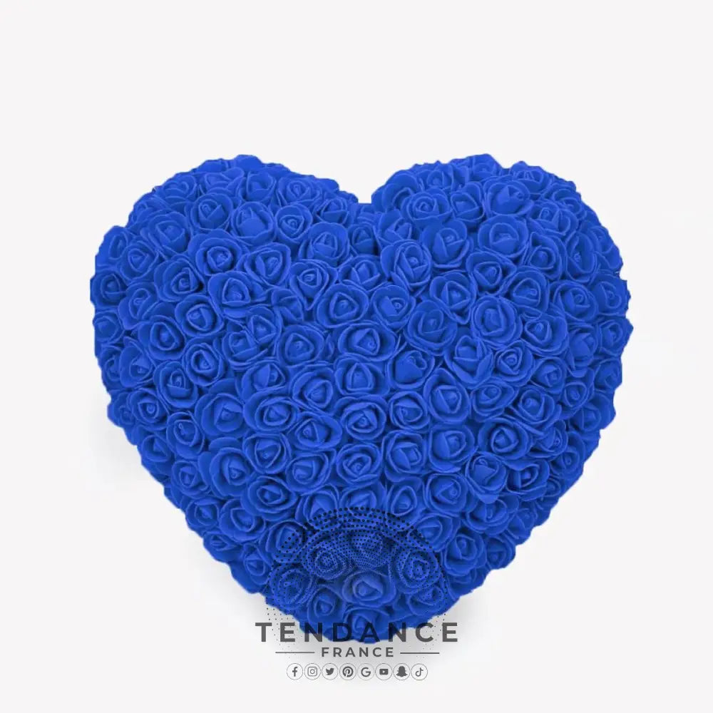 Coeur En Roses Bleu Roi | France-Tendance