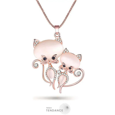 Pendentif émaillé Duo De Chats | France-Tendance