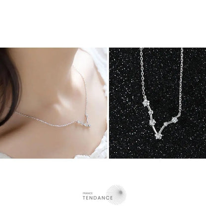 Collier Constellation Du Zodiaque En Argent |