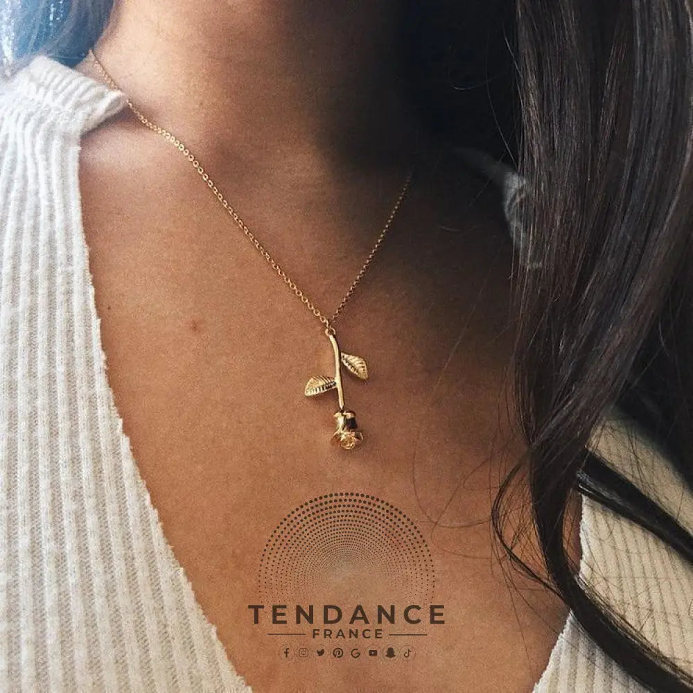 Collier à Pendentif Rose | France-Tendance