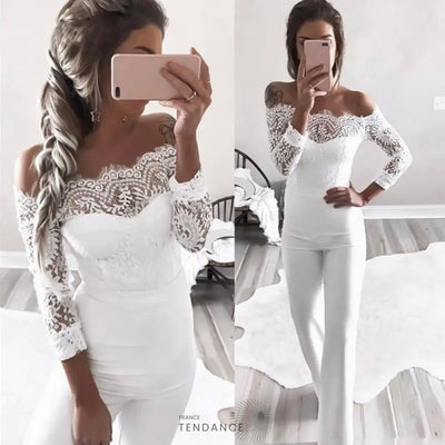 Combinaison En Dentelle Avec Ceinture | France-Tendance
