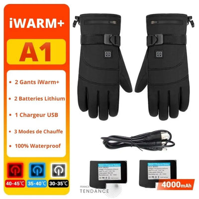 Gants électriques Chauffants Iwarm+™ | Double Batterie