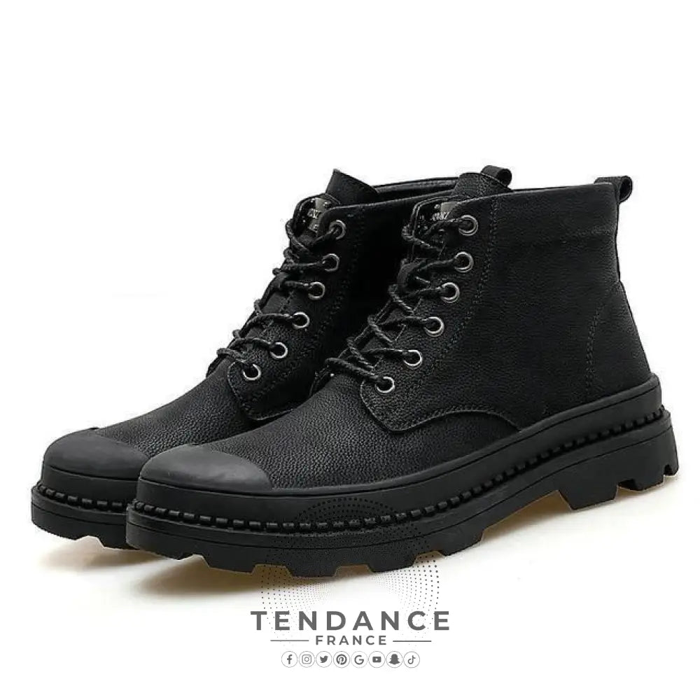 élégantes Bottes Noires En Cuir | France-Tendance