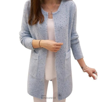 Long Cardigan à Encolure Dégagée | France-Tendance