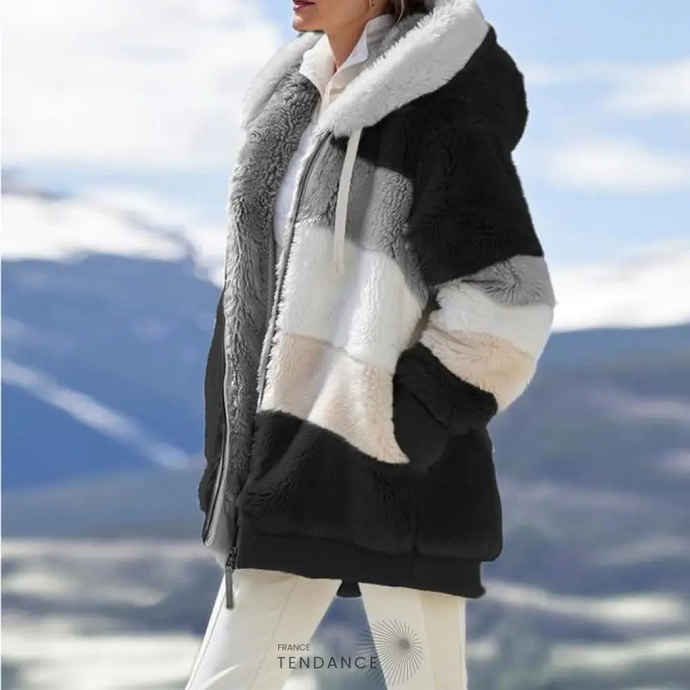 Manteau Multicolore à Capuche | France-Tendance