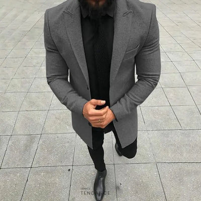 Manteau Uni à Revers | France-Tendance