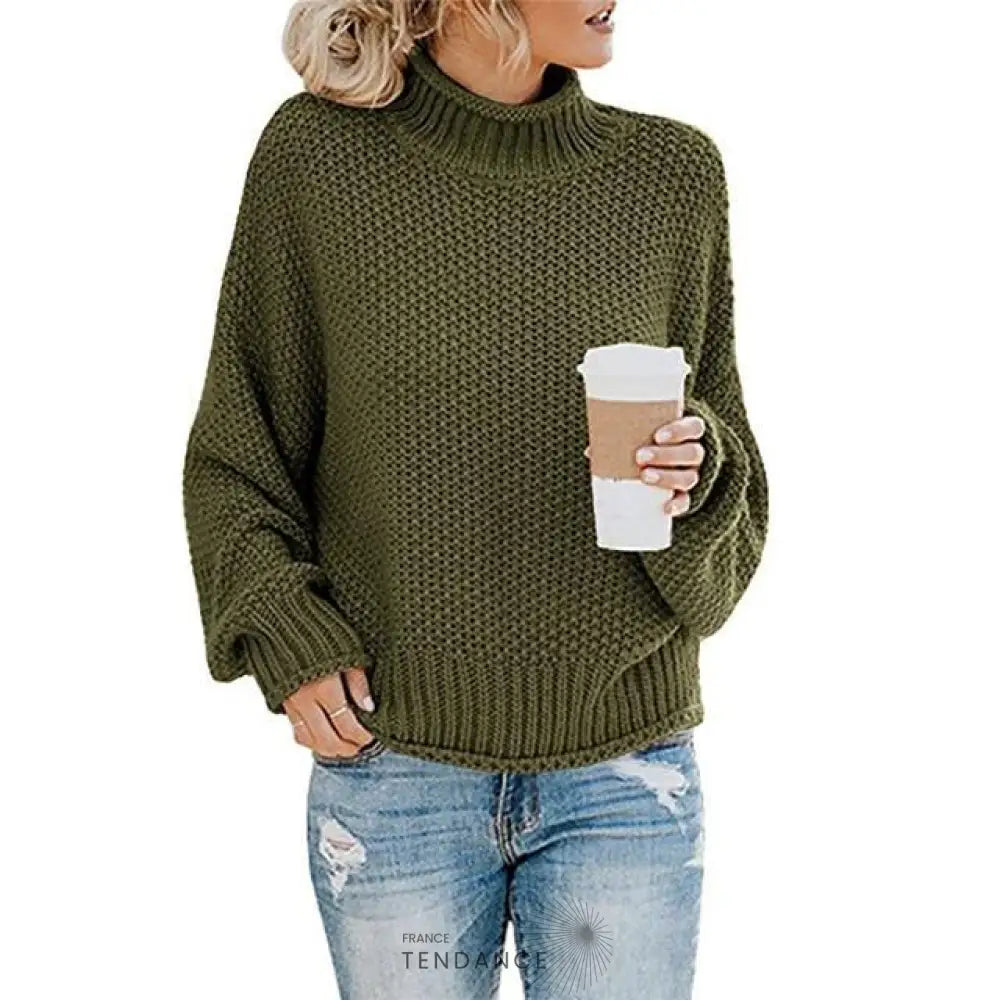 Pull Tricoté à Col Montant | France-Tendance