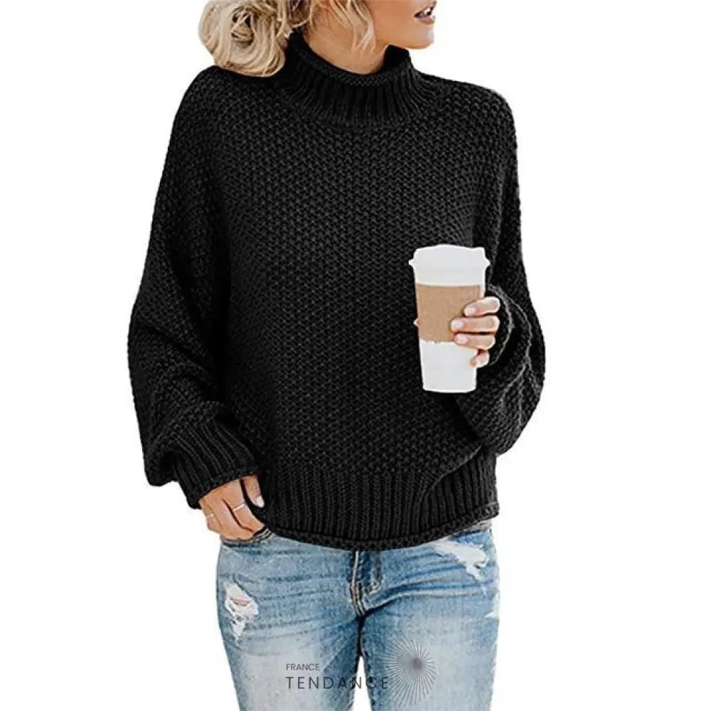 Pull Tricoté à Col Montant | France-Tendance