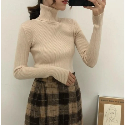 Pull Tricoté à Col Roulé | France-Tendance