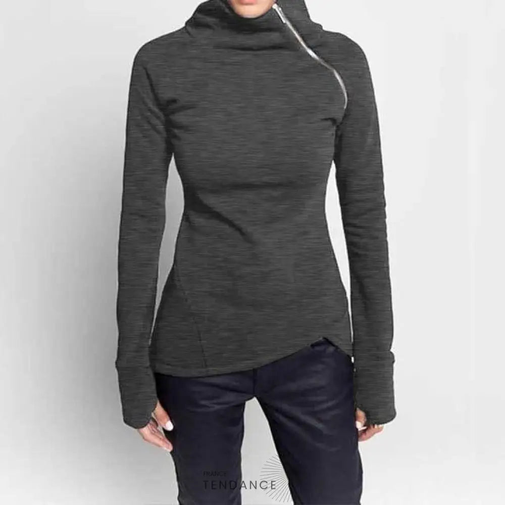 Pull Zippé à Col Montant | France-Tendance