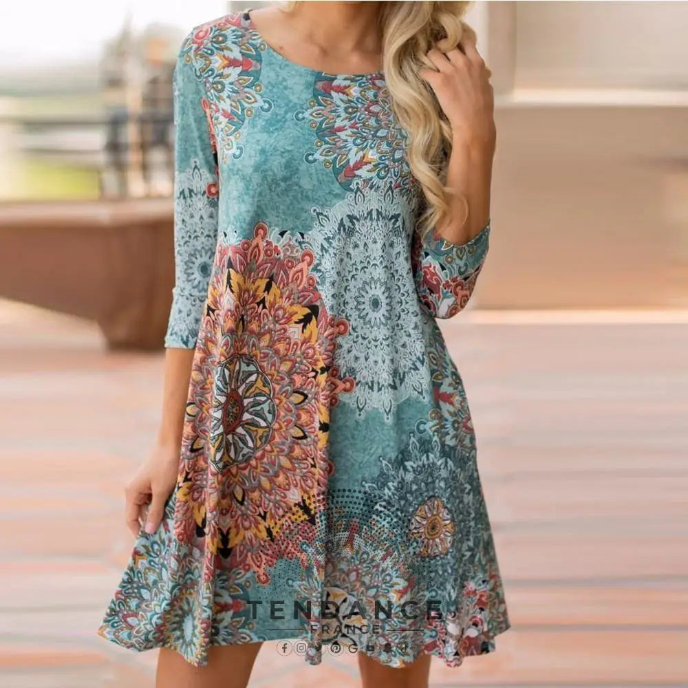 Robe Bleue Florale | France-Tendance