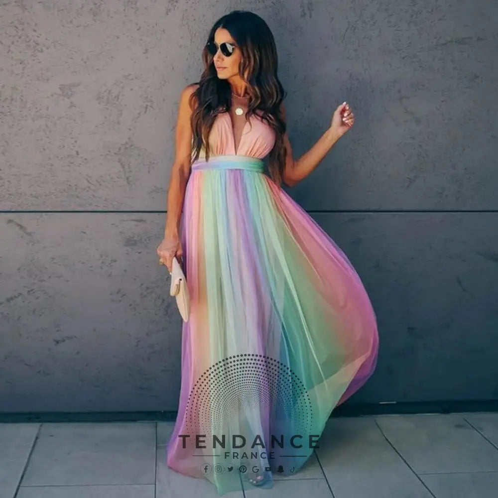 Robe Longue Arc-en-ciel | France-Tendance