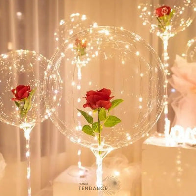 Rose éternelle En Bulle D’amour Lumineuse | France-Tendance