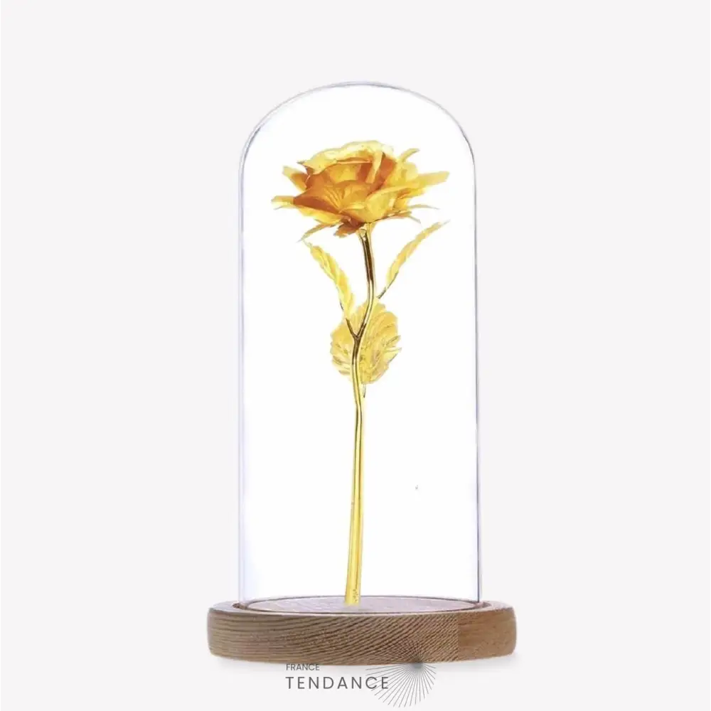 Rose éternelle Or Sous Cloche | France-Tendance