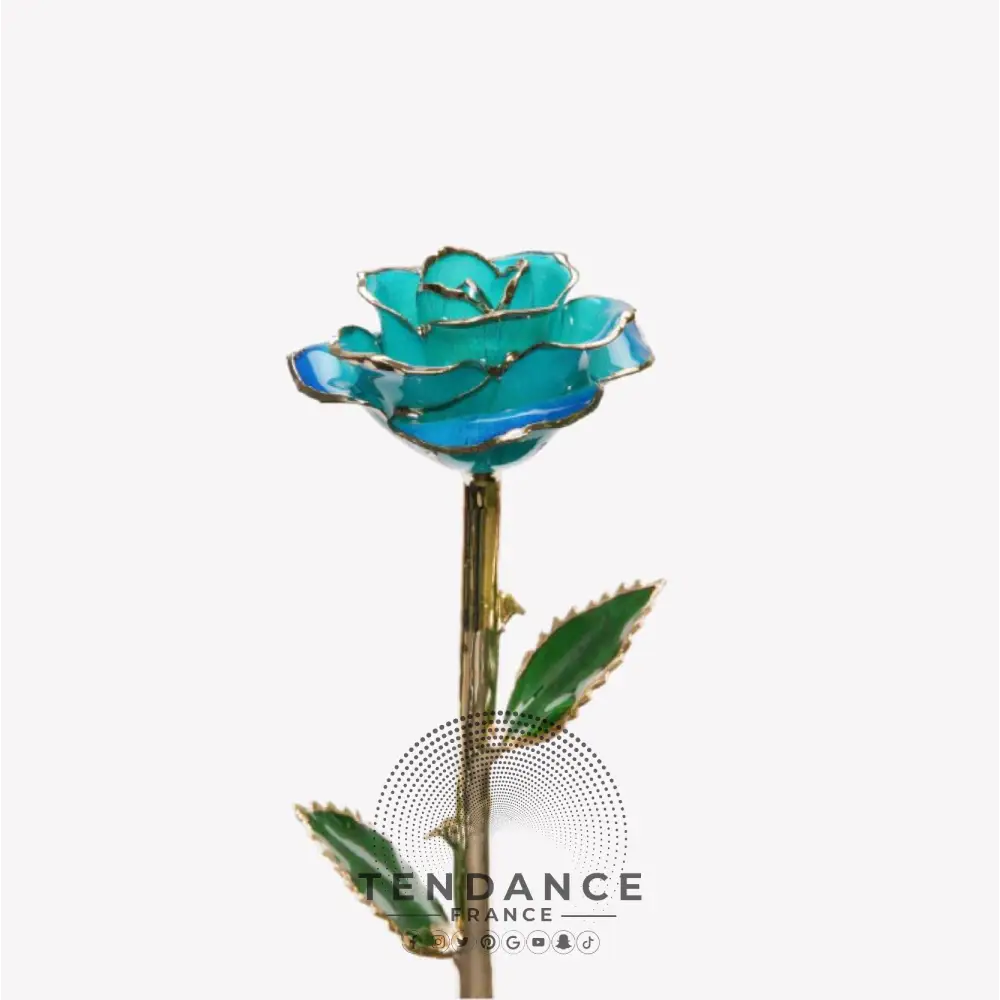 Rose éternelle En Or Bleu Clair | France-Tendance