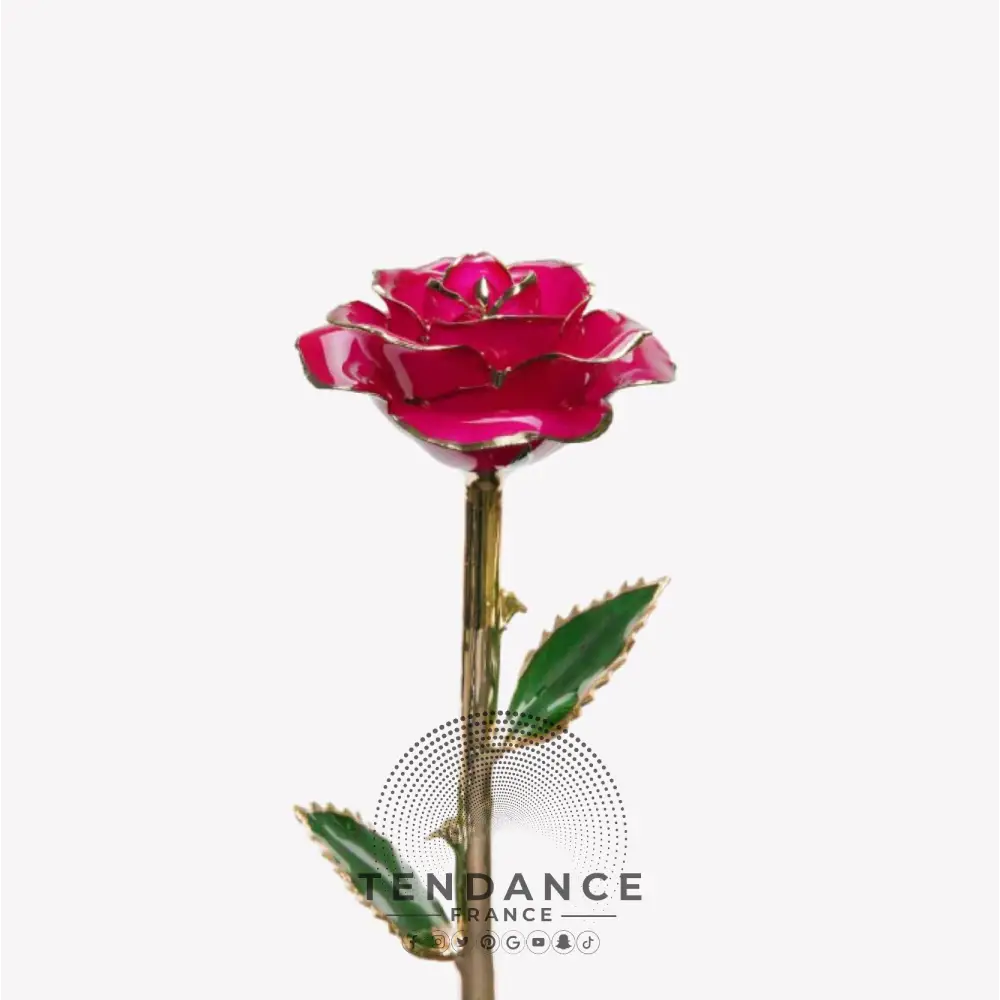 Rose éternelle En Or Fuchsia | France-Tendance
