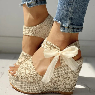 Sandales Compensées ’fleur De Soie’ | Tendance N°1 été 2022