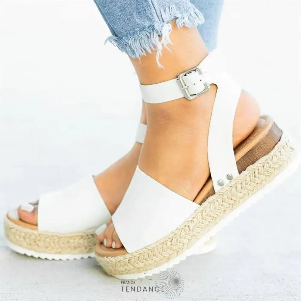 Sandales Plateforme Effet Corde | France-Tendance