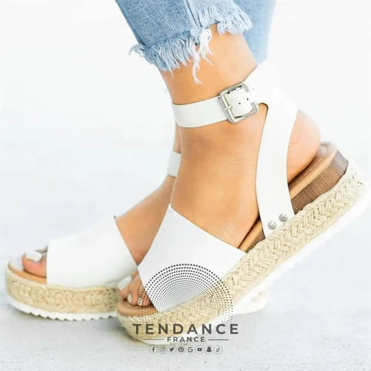 Sandales Plateforme Effet Corde | France-Tendance