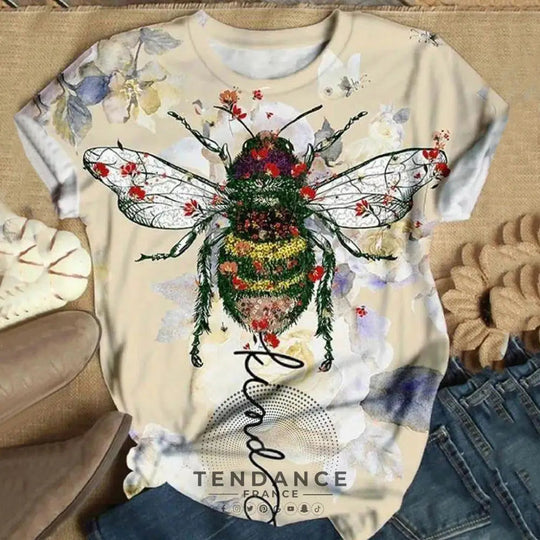 T-shirt Imprimé à Col Rond | France-Tendance