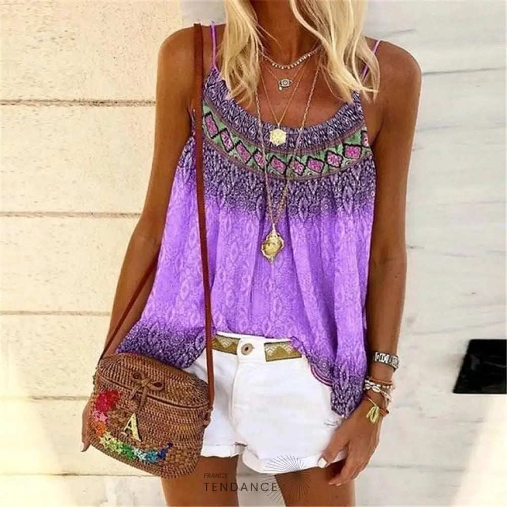Top Bohémien à Motifs | France-Tendance